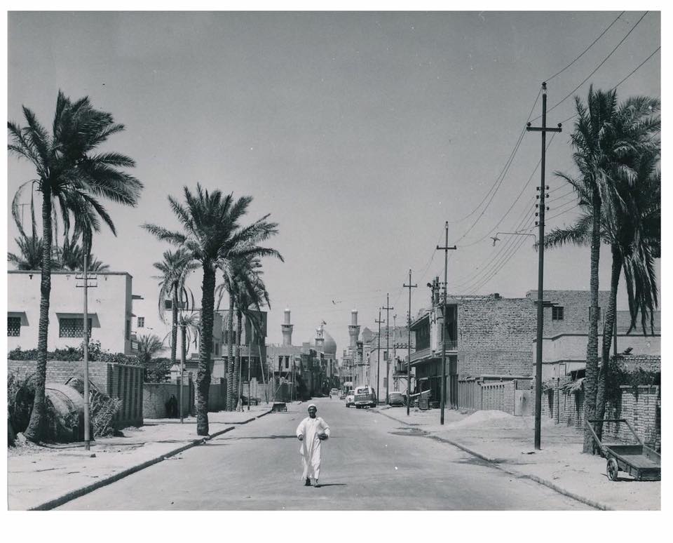 شارع باب قبلة الامام الحسين عليه السلام في سبعينات القرن الماضي